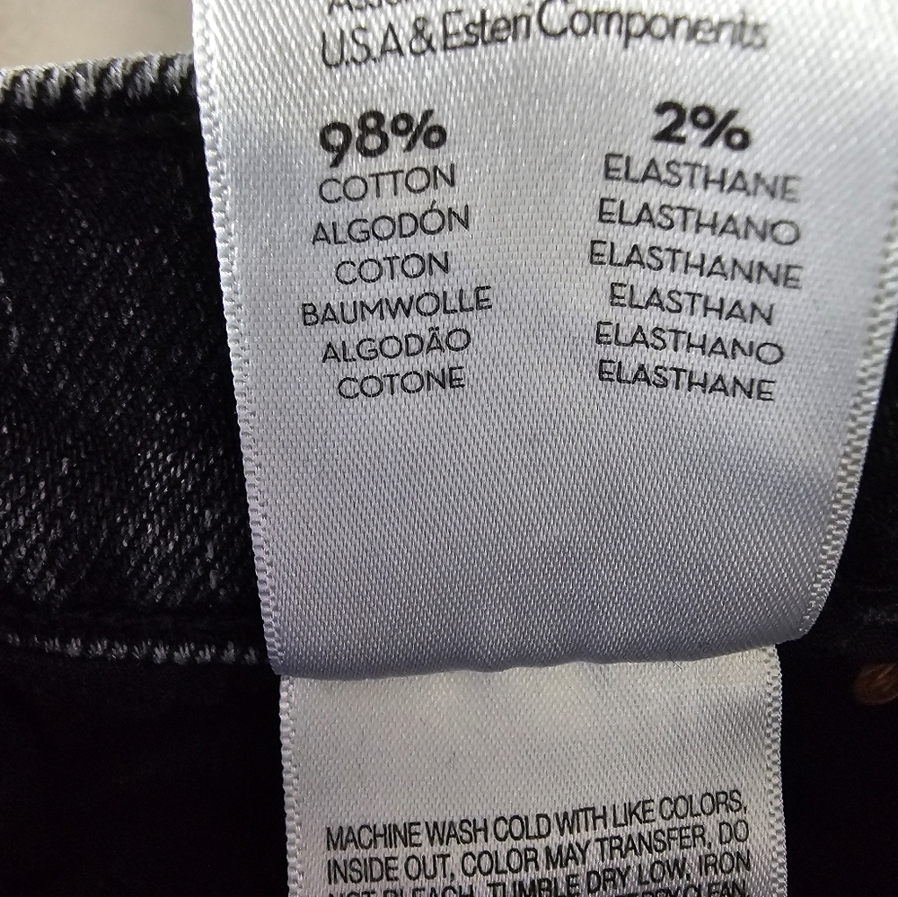 MOTHER Superior High Waisted Smokin' Double Heel Straight Leg Black Jeans 25 - Picture 11 of 11